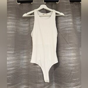 Altar’d State White Ribbed Bodysuit